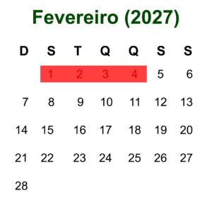 Calendário de hospedagem em Olímpia no Recanto dos Coqueiros com as datas indisponíveis em vermelho