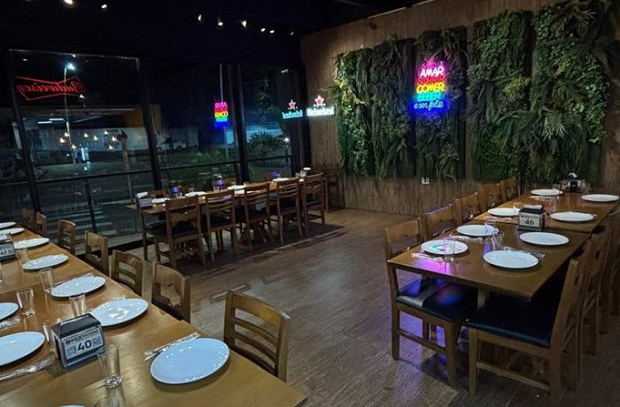 Interior do Mix Picanha Restaurante, que é considerado por muitos o melhor restaurante em Olímpia