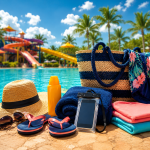 Bolsa, chinelo, óculos e outros itens ideais para quem não sabe o que levar para o parque aquático Hot Beach