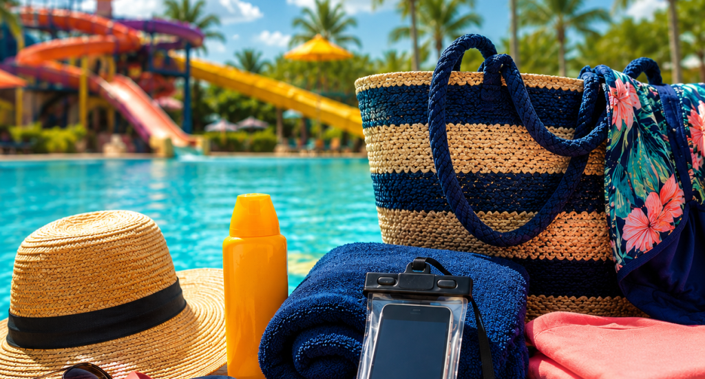 Bolsa, chinelo, óculos e outros itens ideais para quem não sabe o que levar para o parque aquático Hot Beach