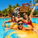 Família curtindo o Thermas dos Laranjais depois de anotar dicas para aproveitar bem o parque aquático