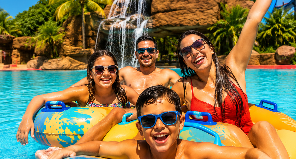 Família curtindo o Thermas dos Laranjais depois de anotar dicas para aproveitar bem o parque aquático